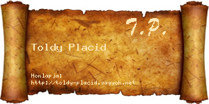 Toldy Placid névjegykártya